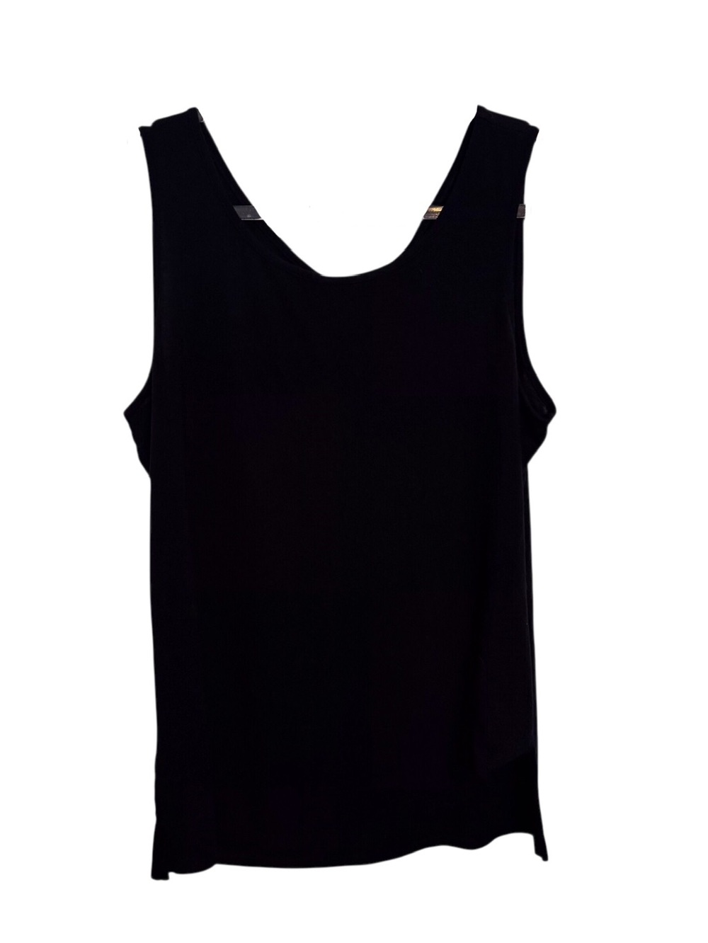 Focus Casual Life Size Small Black Casual Tank Top Scoop Neck Sleeveless